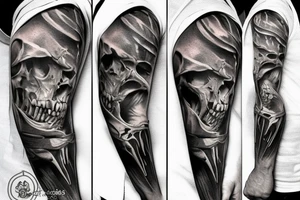 Hand bones as Pauldron tattoo idea