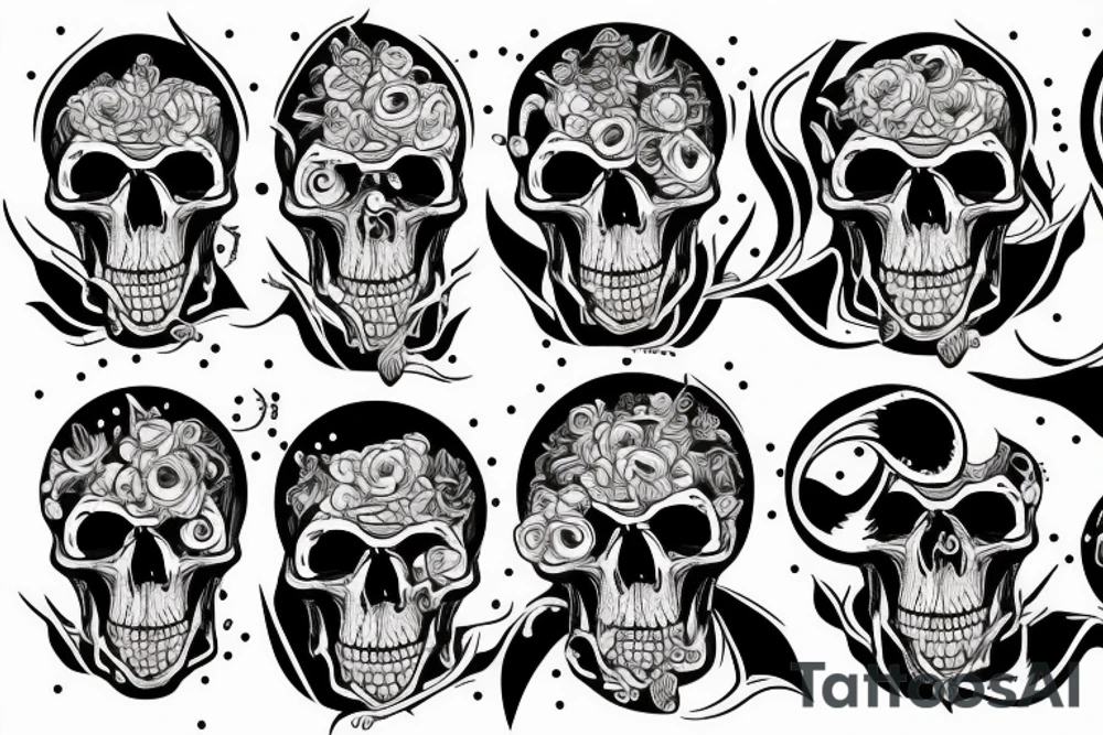 Mechanical skull tattoo idea