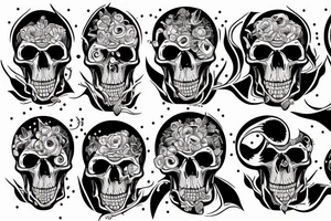 Mechanical skull tattoo idea