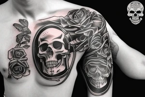 Mechanical skull tattoo idea