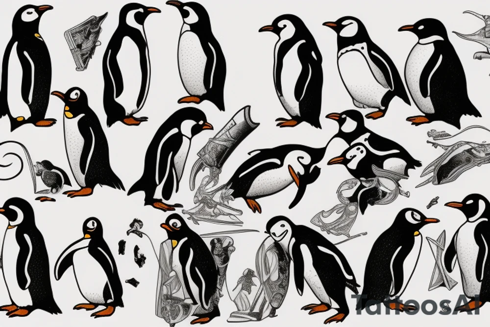 penguin tattoo idea