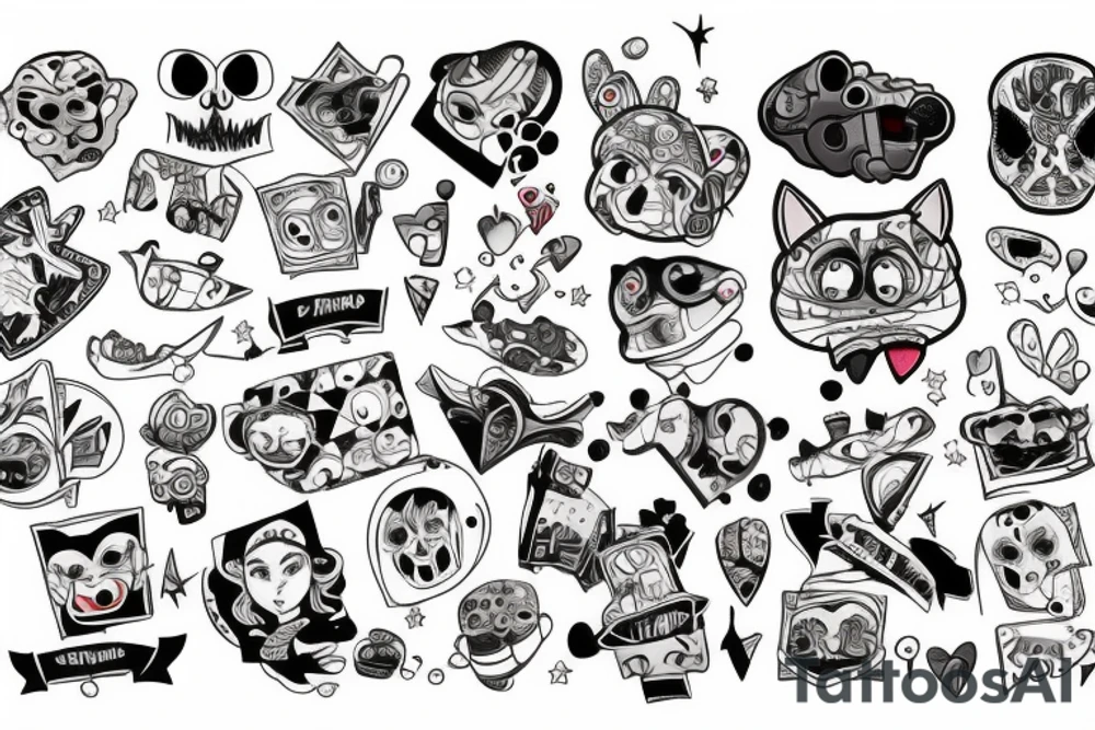 Skin patchwork tattoo idea