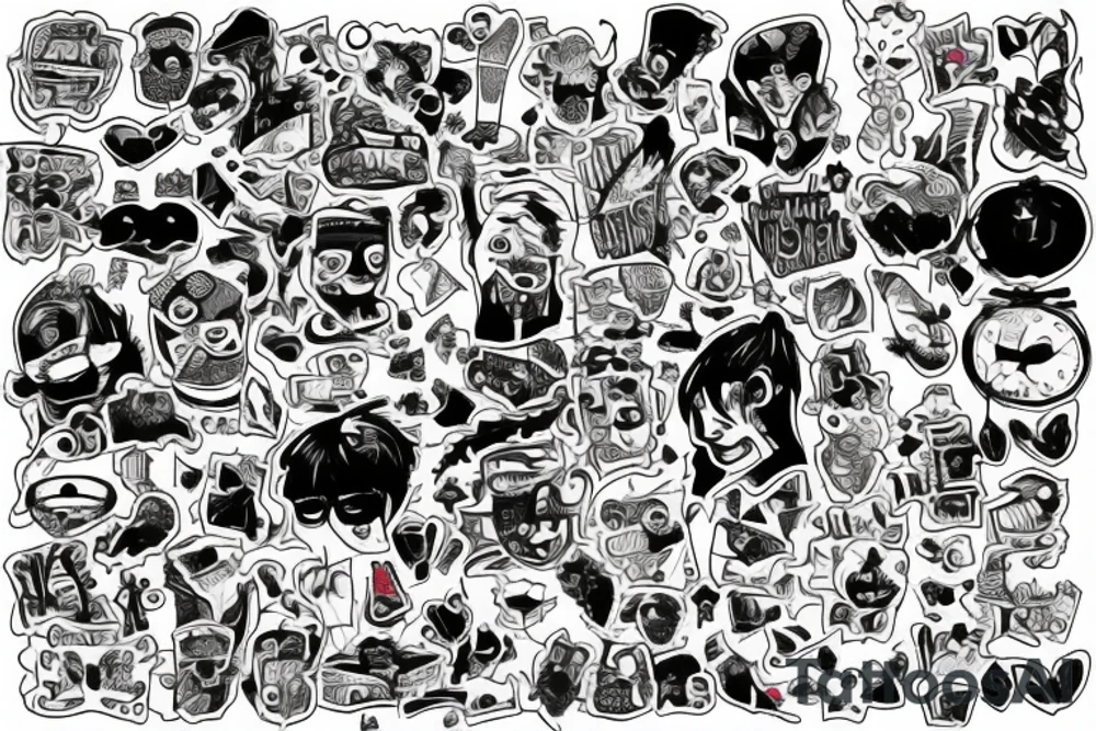 Skin patchwork tattoo idea