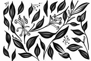 Floral Sleeve. Lily of the Valley tattoo idea