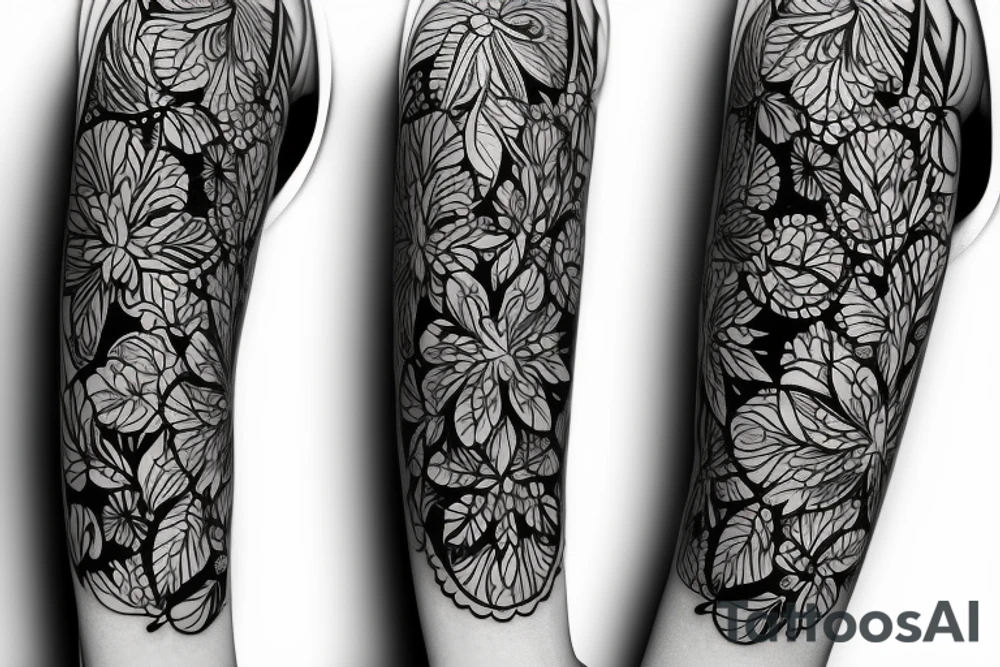 Floral Sleeve. Lily of the Valley tattoo idea