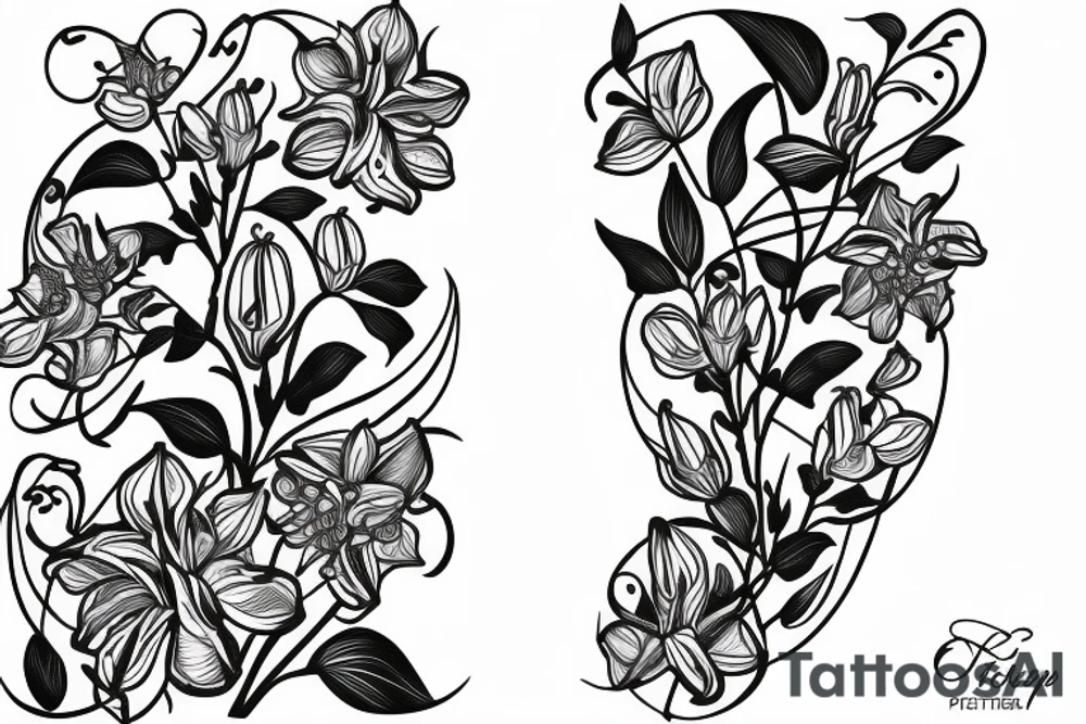 Floral Sleeve. Lily of the Valley tattoo idea