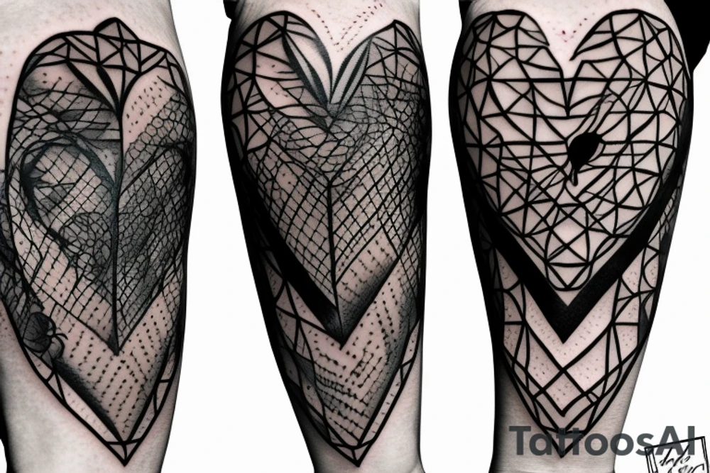A biological heart in a cage tattoo idea