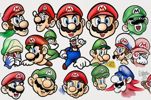 mario bros tattoo idea