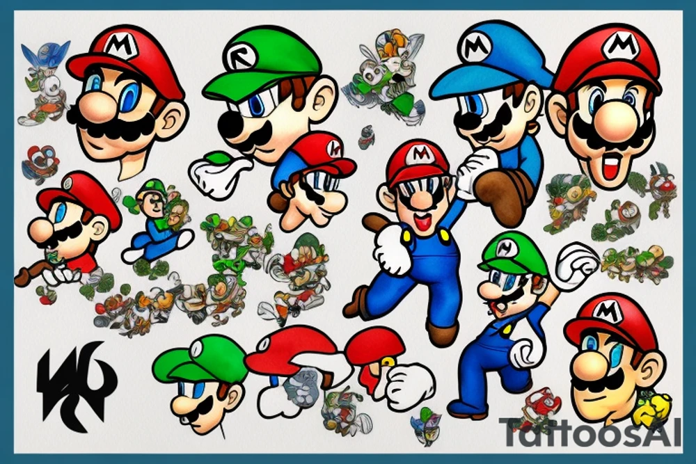mario bros tattoo idea