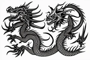 dragon head with purple highlights tattoo idea