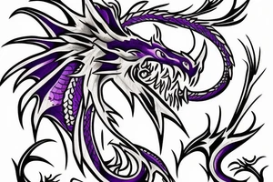 dragon head with purple highlights tattoo idea