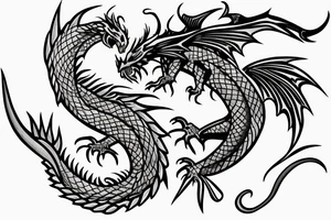 dragon with purple highlights tattoo idea