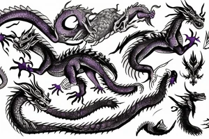 dragon with purple highlights tattoo idea