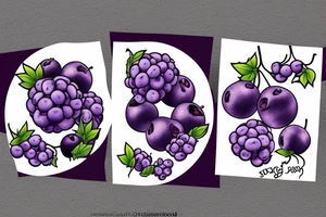 A pair of large,, round, and dark purple berries, connected by a stem. tattoo idea