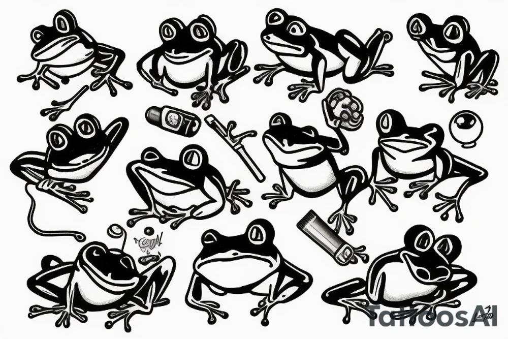 Smoking frog tattoo idea