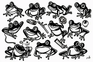 Smoking frog tattoo idea