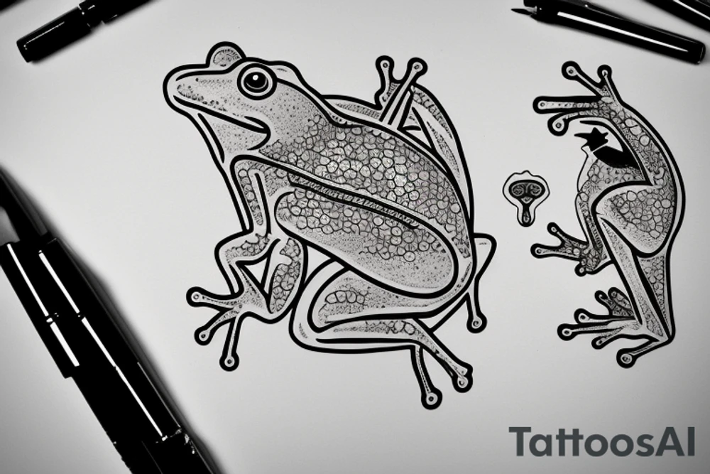 A frog who smok a pipe tattoo idea