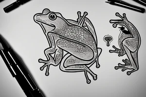 A frog who smok a pipe tattoo idea