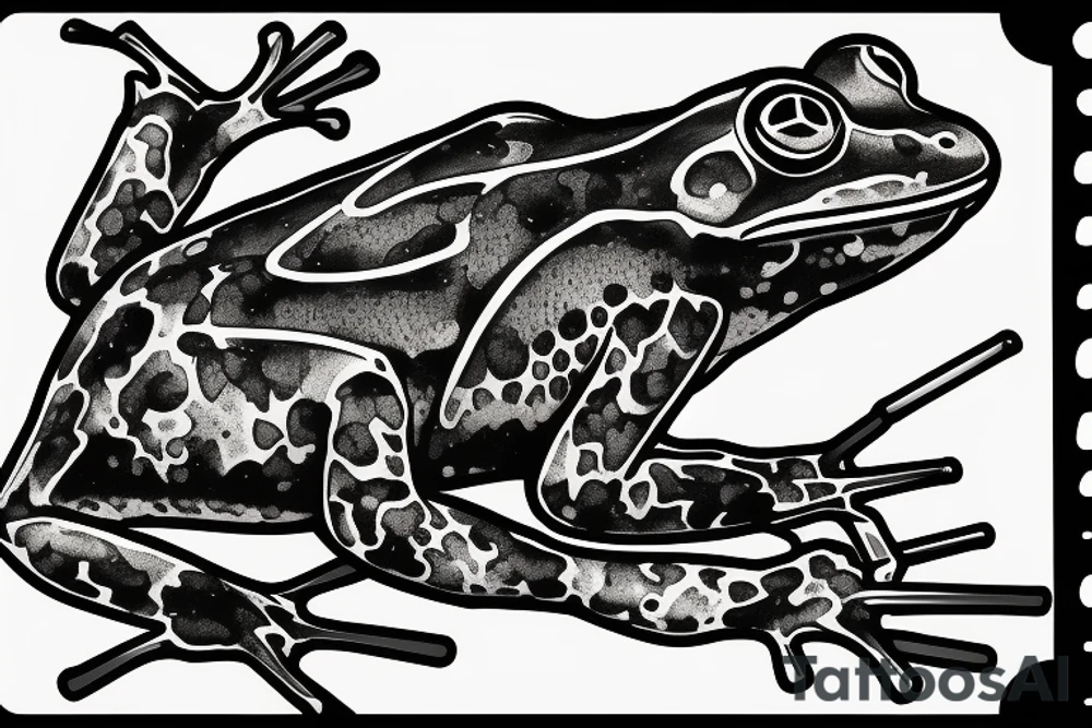 A frog who smok a pipe tattoo idea