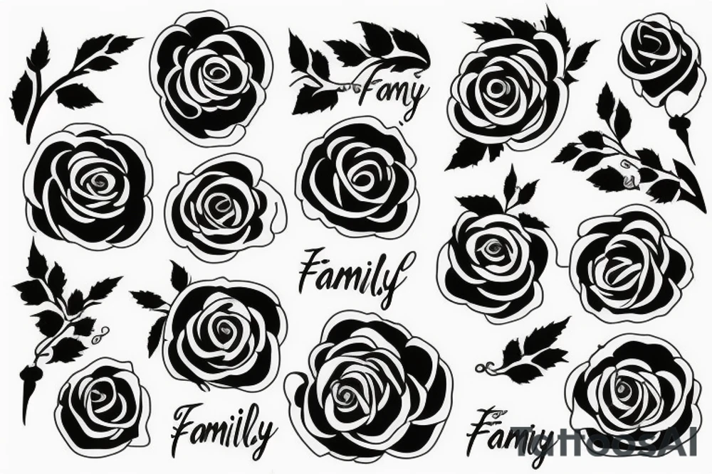 family with a rose tattoo idea