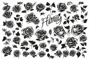 family with a rose tattoo idea