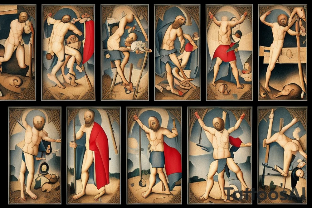 Saint Peter being crucified upside down tattoo idea
