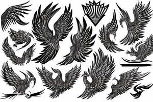 geometric phoenix tattoo idea