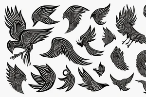 geometric phoenix with shapes around it tattoo idea