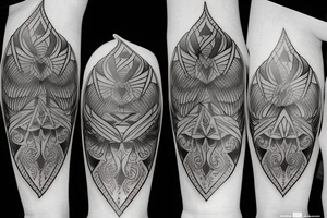geometric phoenix tattoo idea