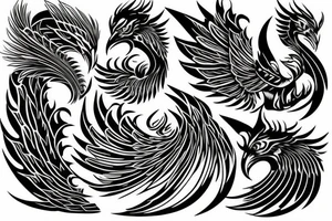 geometric phoenix tattoo idea