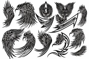 geometric phoenix tattoo idea