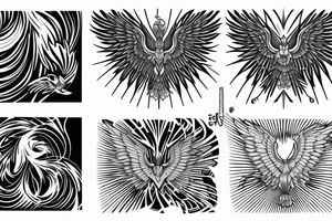 geometric phoenix tattoo idea