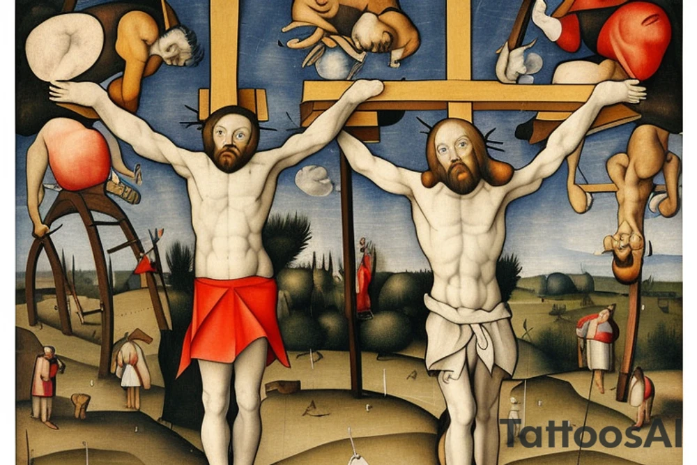 Saint Peter being crucified upside down tattoo idea