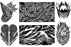 phoenix with abstract design surrounding it tattoo idea