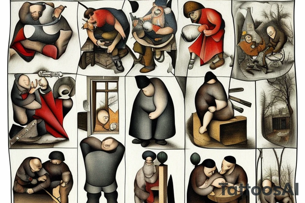 Man crying in window tattoo idea