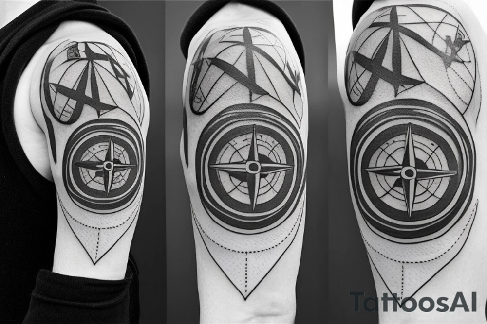 minimalist compass, cessna 180 plane, juan14:6, australia, coordinates of sydney australia tattoo idea