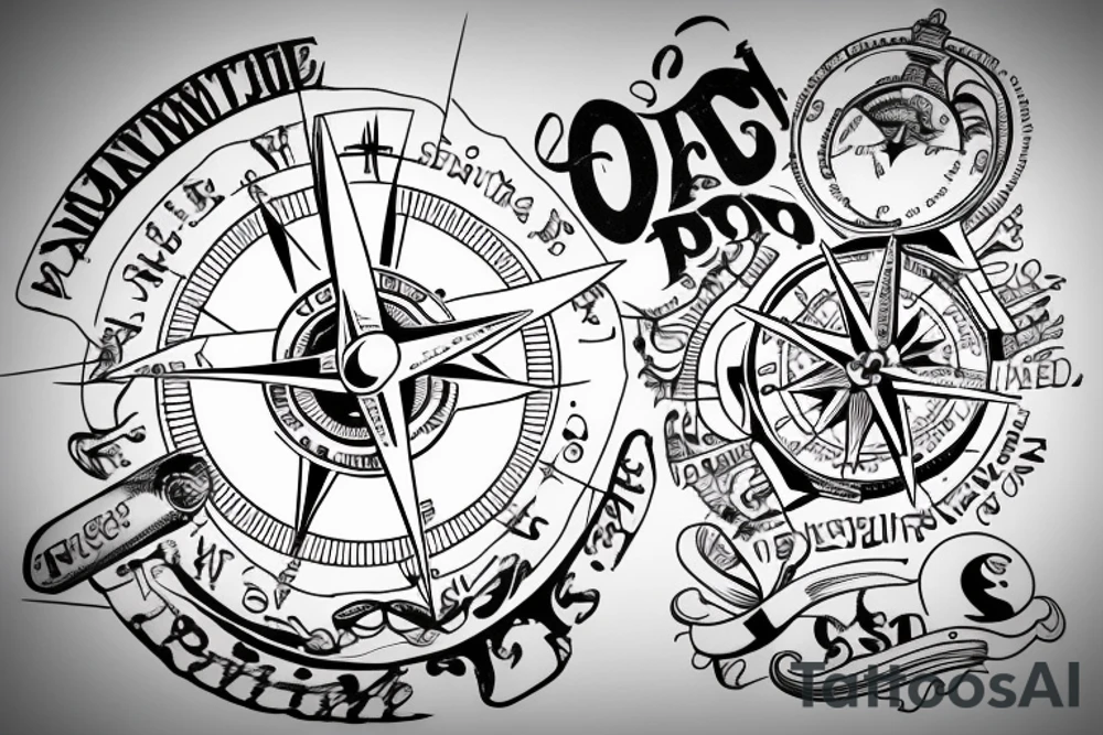 minimalist compass on a cessna 180 plane with the Bible verse john 14:6 in sedney Australia tattoo idea