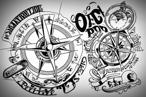 minimalist compass on a cessna 180 plane with the Bible verse john 14:6 in sedney Australia tattoo idea