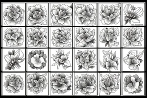 marigold, violet, daffodil, half back tattoo idea