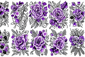 violet flower tattoo idea