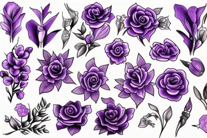 violet flower tattoo idea