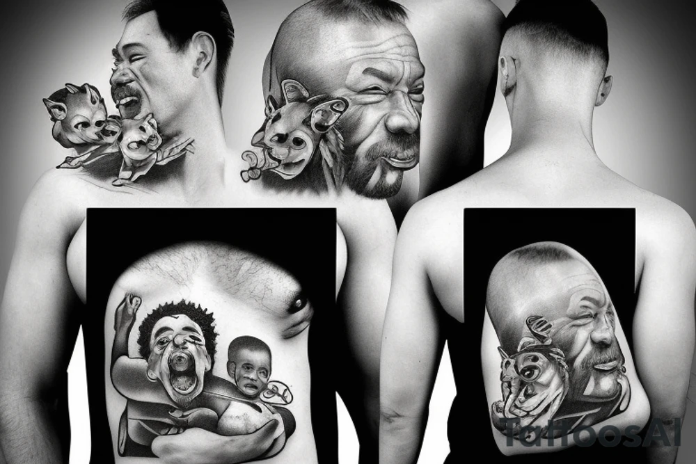 Lionel father strong with three cubs strong independant tattoo idea