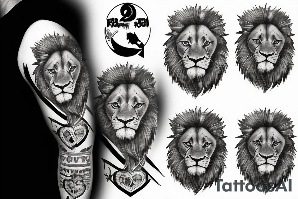 Lion father strong with three cubs strong independant tattoo idea Lion father strong with three cubs strong independant tattoo idea