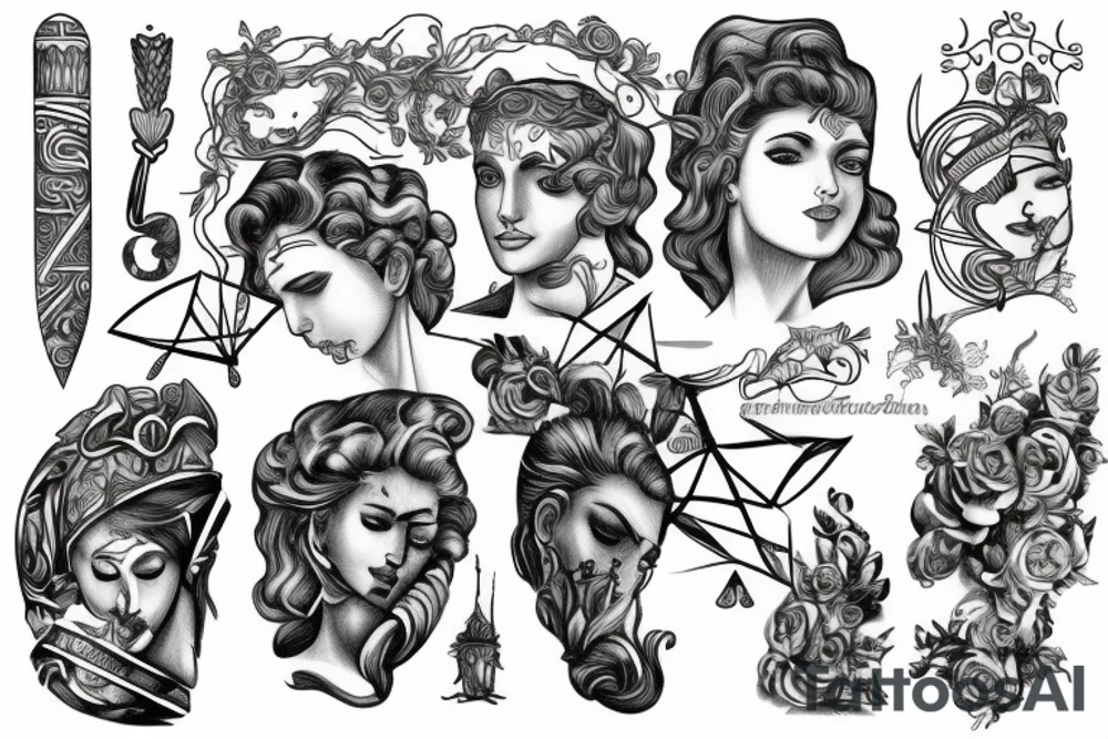 Greek god withbrise tattoo idea