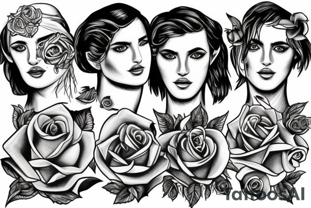 Greek god with rose tattoo idea