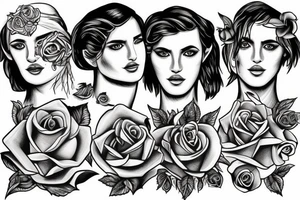 Greek god with rose tattoo idea