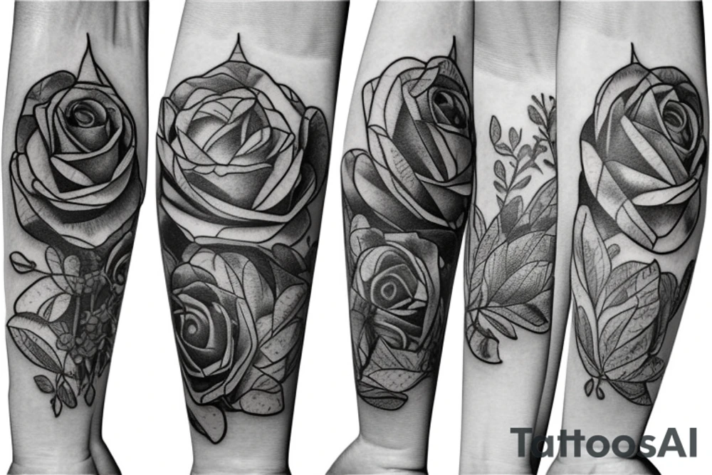 Nature with two pockets watches tattoo idea