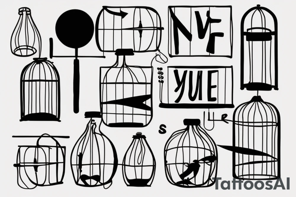 Cage with writing that says "are you sure what side you're on?" tattoo idea