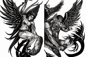 Angelic and Devil both in same person. Warrior mindset tattoo idea
