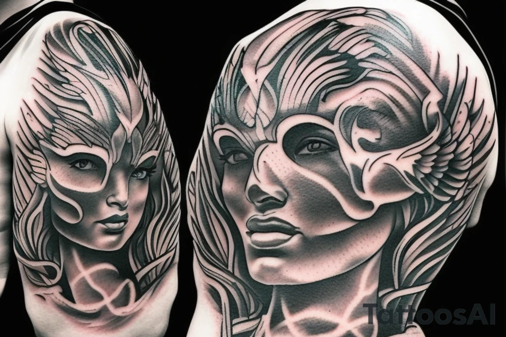 Angelic and Devil both in same person. Warrior mindset tattoo idea Angelic and Devil both in same person. Warrior mindset tattoo idea
